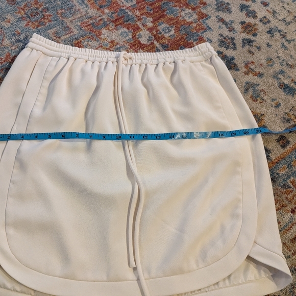 J.Crew Women's 12 Tall Ivory White Round Hem Pull On Skirt Drawstring Waist - Picture 10 of 11